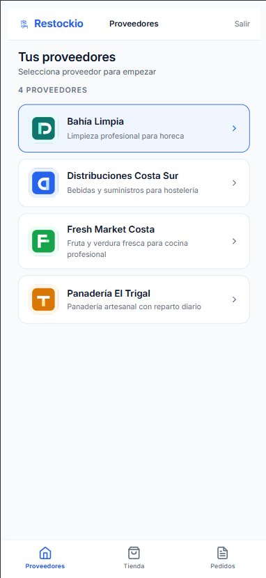 Lista de proveedores en la app móvil de Restockio